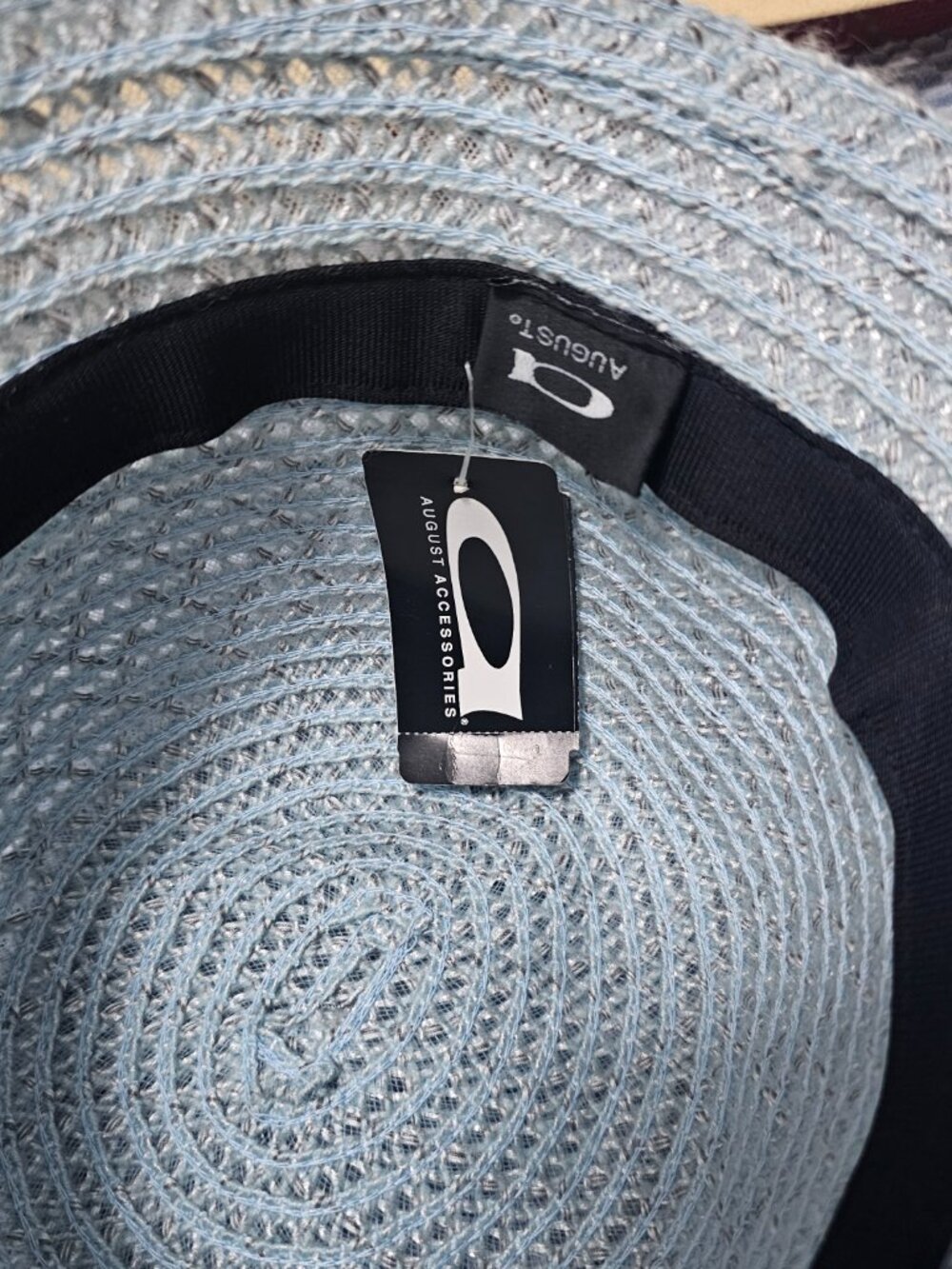 NEW August Accessories Blue Textured Knit Cloche Hat with Ribbon Detail One Size - Picture 4 of 4